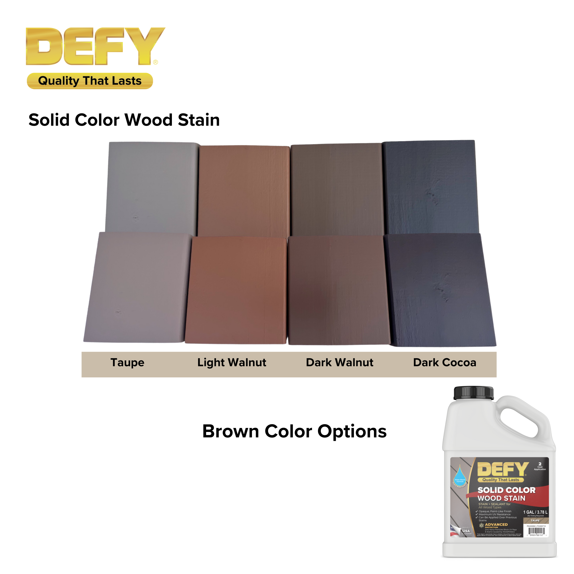 DEFY Solid Stain Samples