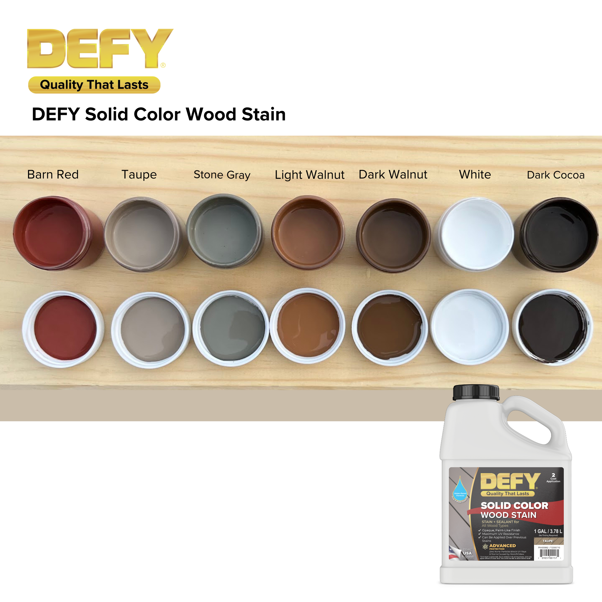 DEFY Solid Color Stain Sample Kit