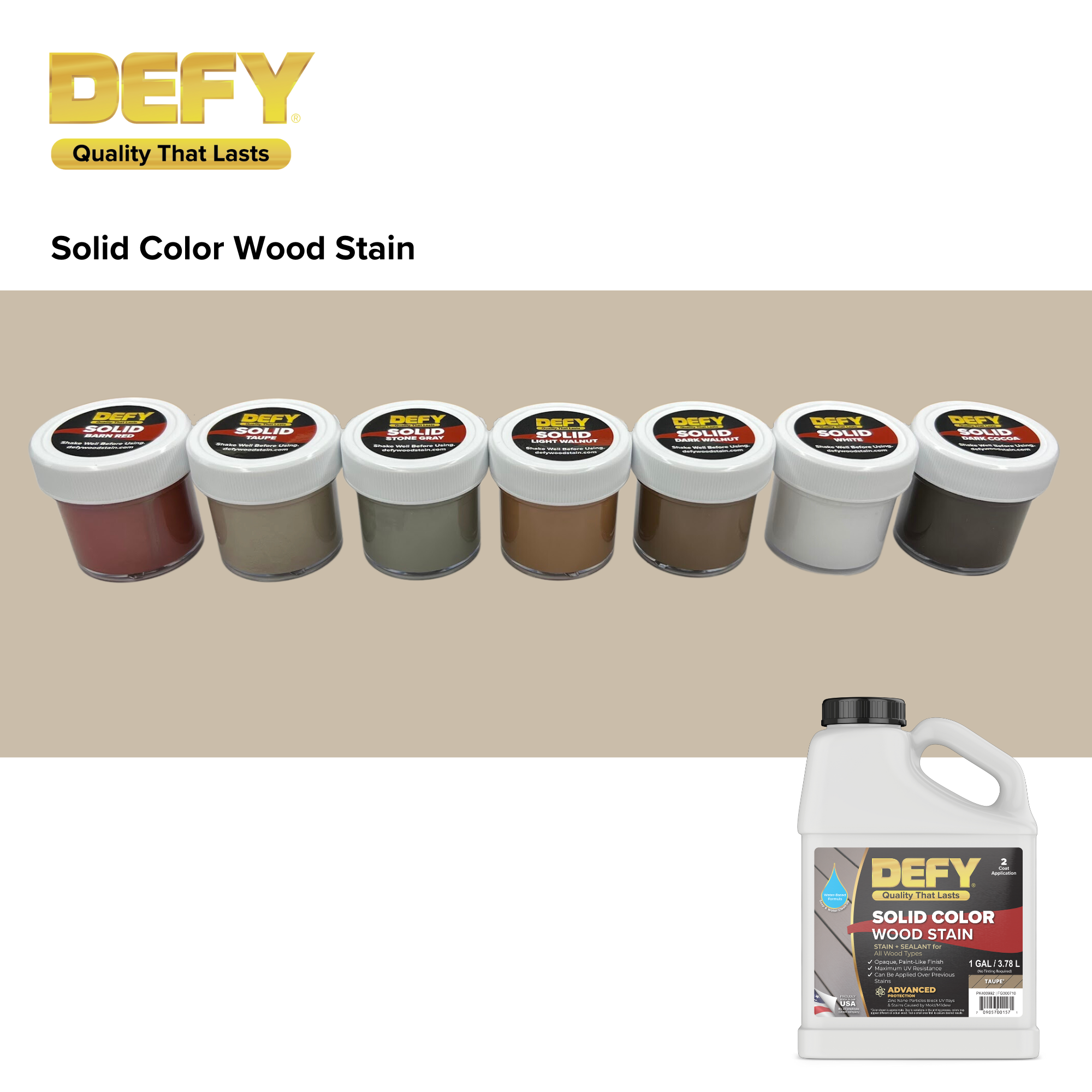 DEFY Solid Color Stain Sample Kit