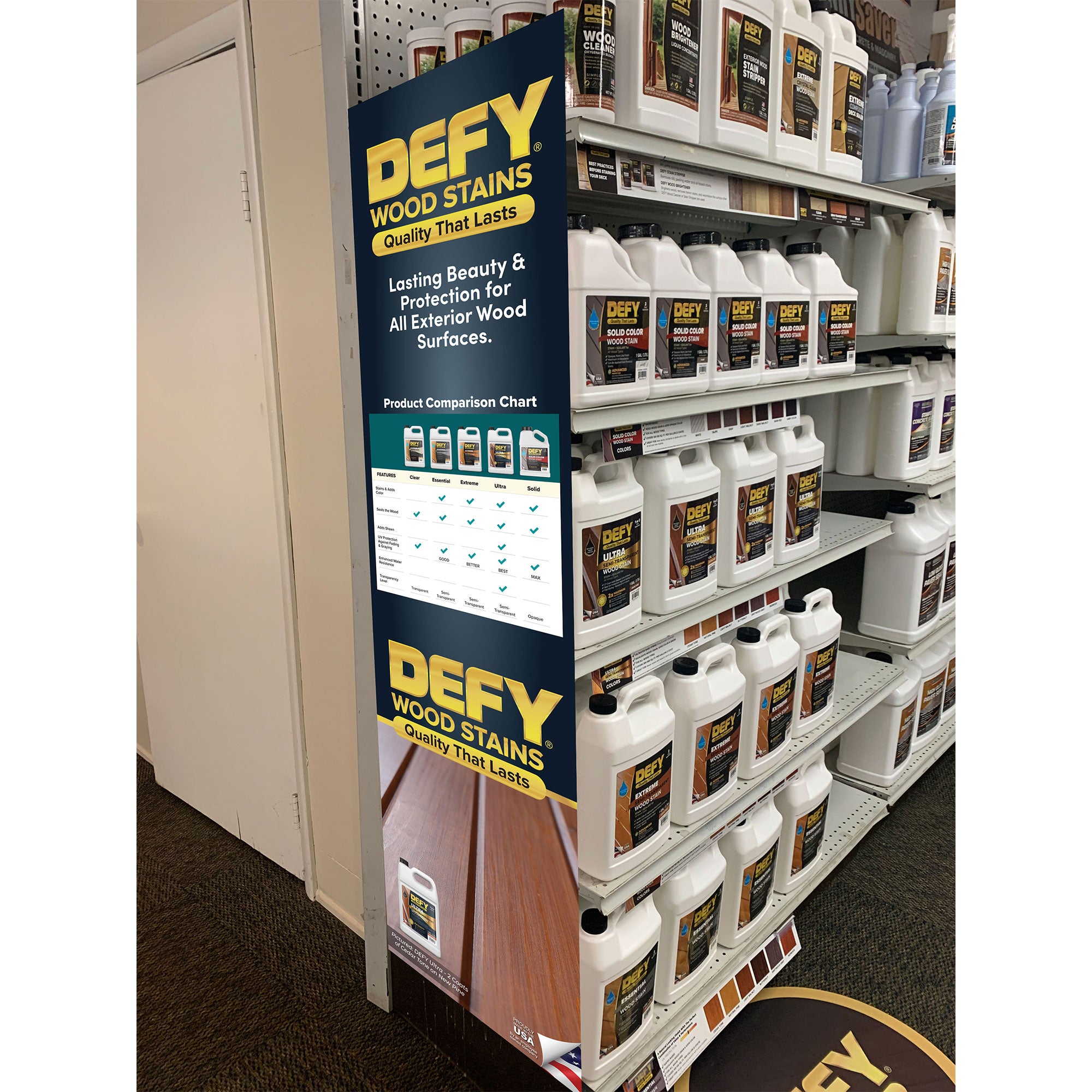 DEFY 15" x 60" Product Comparison Aisle Sign