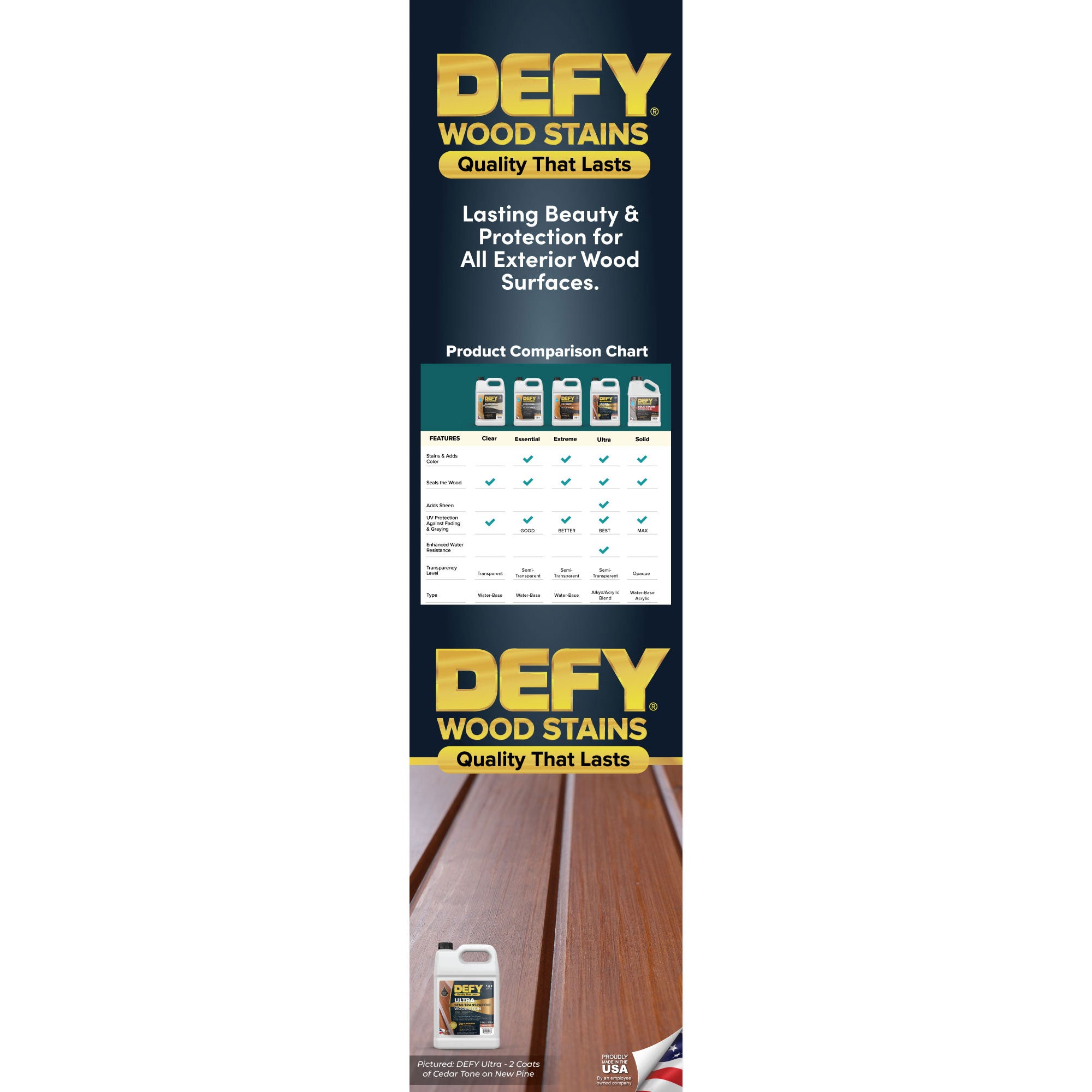 DEFY 15" x 60" Product Comparison Aisle Sign