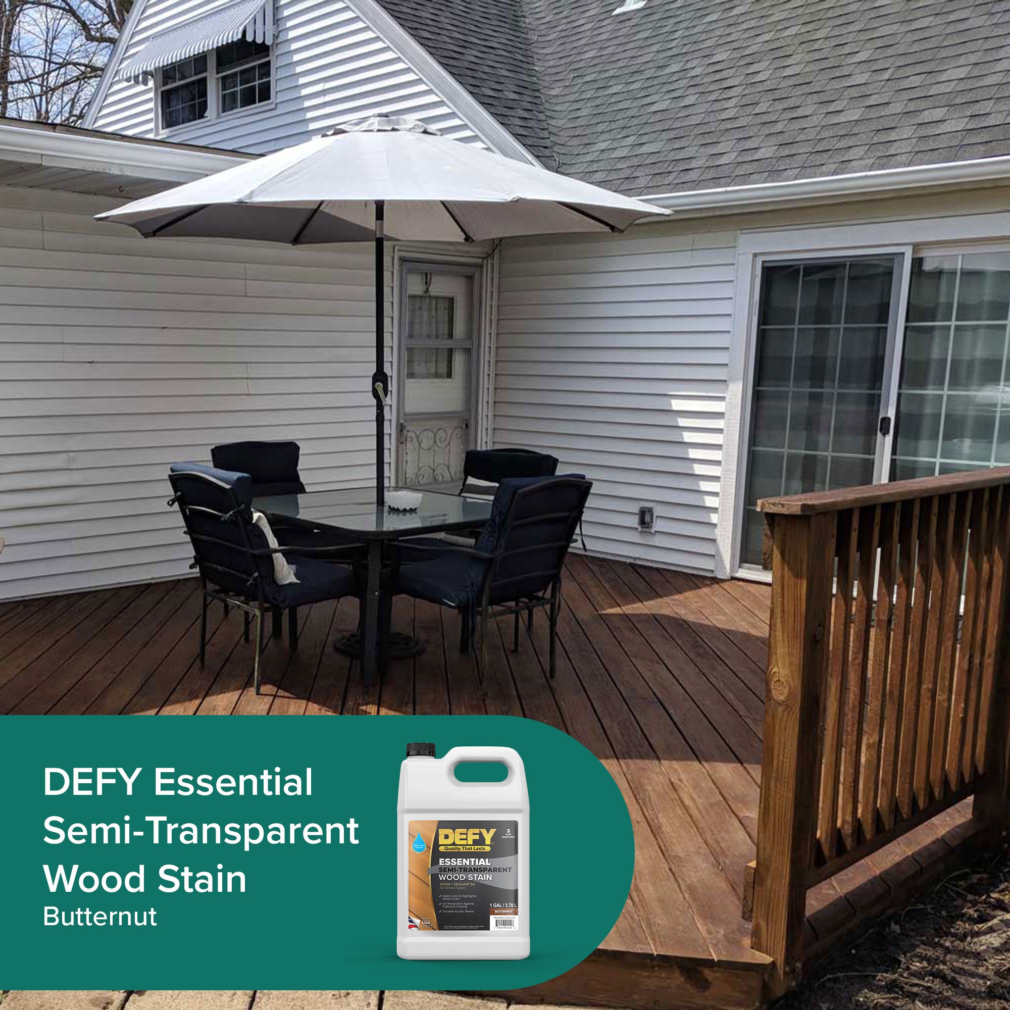 DEFY Essential Semi-Transparent Wood Stain