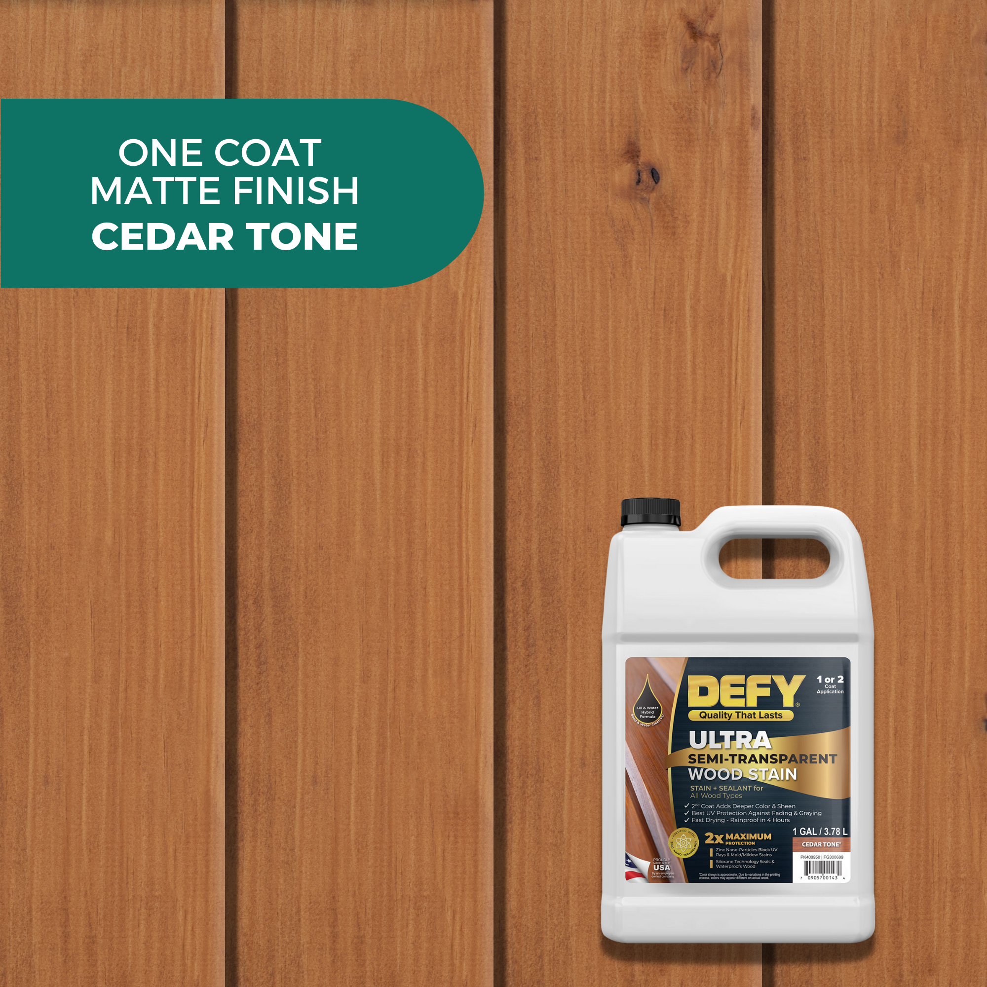 DEFY Ultra Semi-Transparent Wood Stain