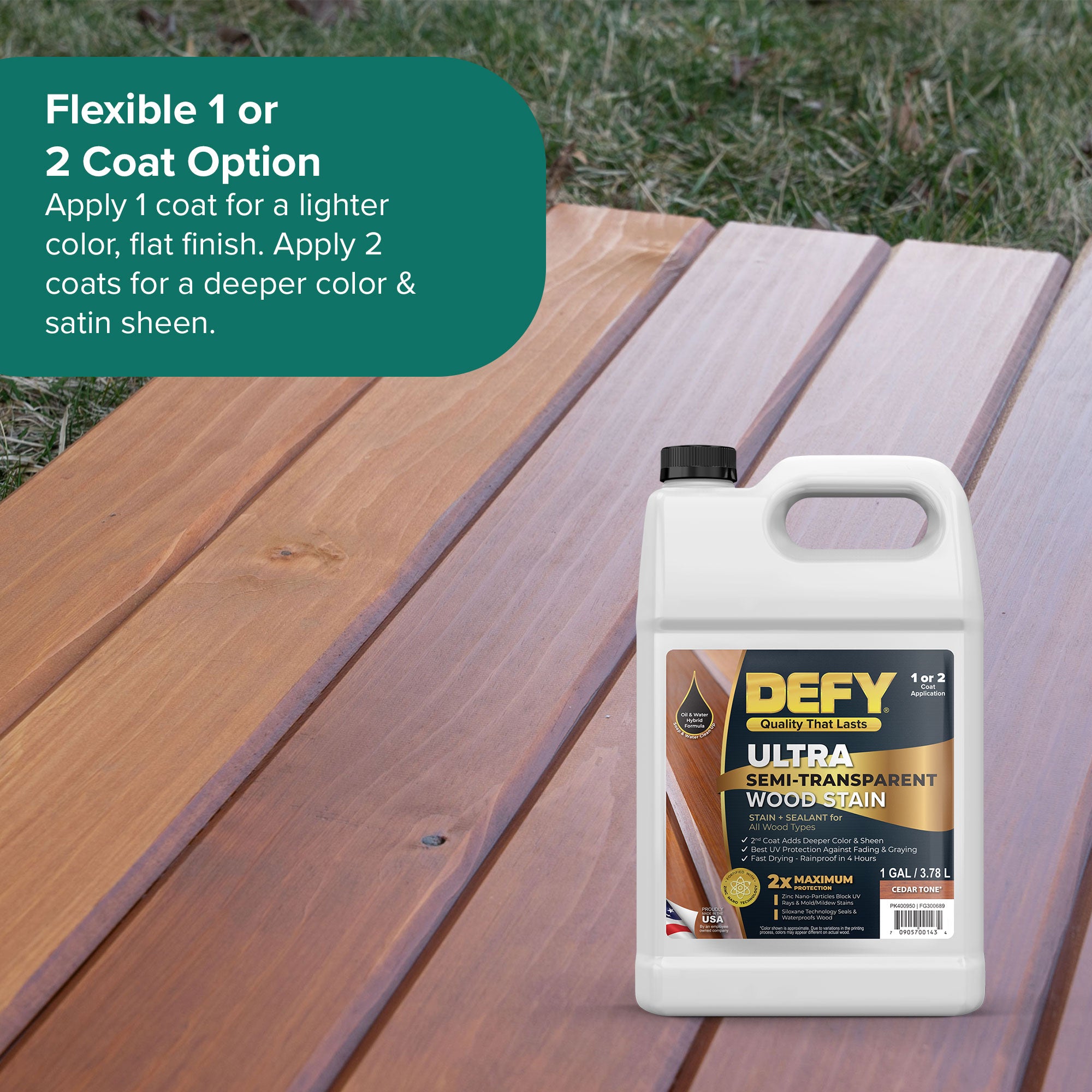 DEFY Ultra Semi-Transparent Wood Stain