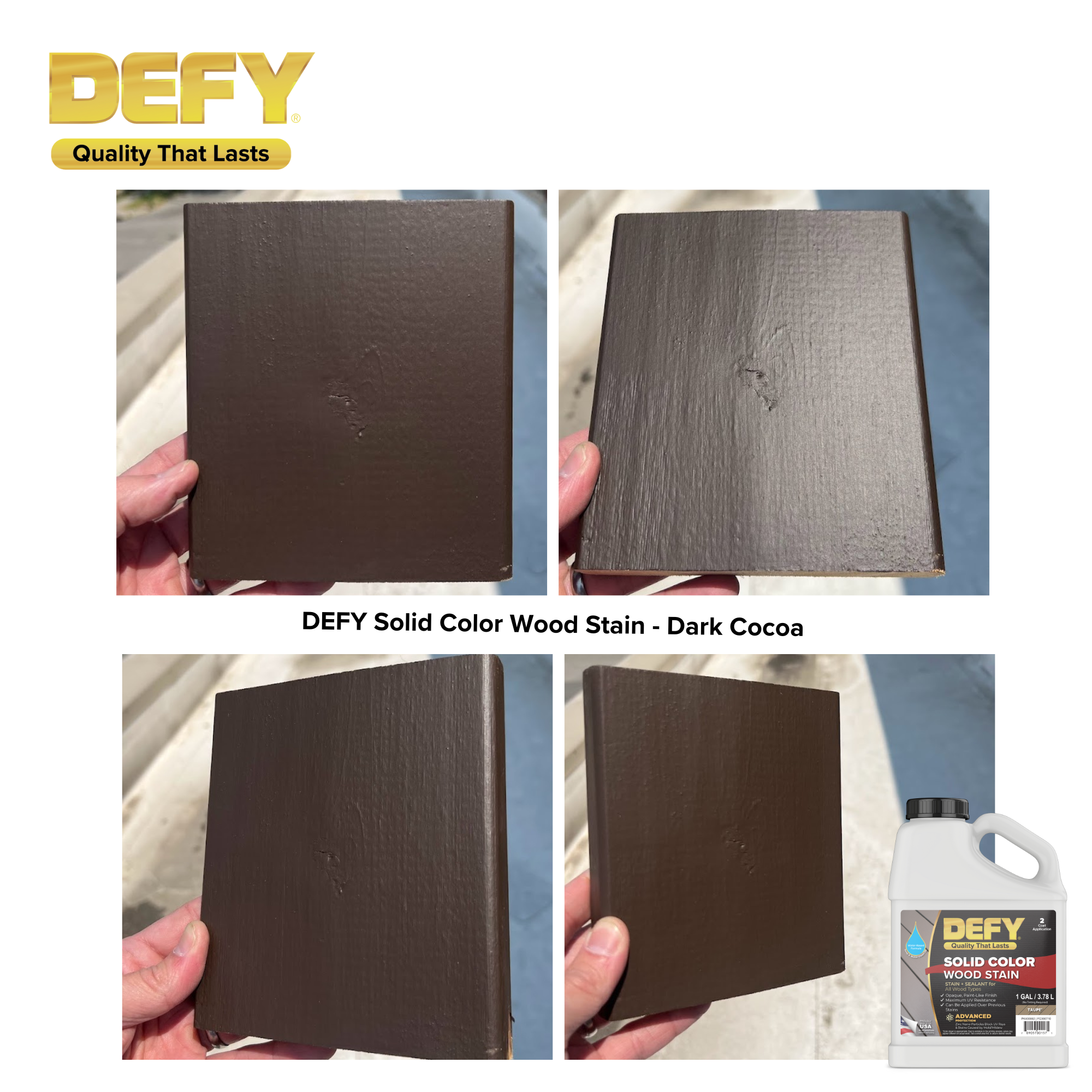 Defy Solid Color Wood Stain 1 Gallon / Stone Gray