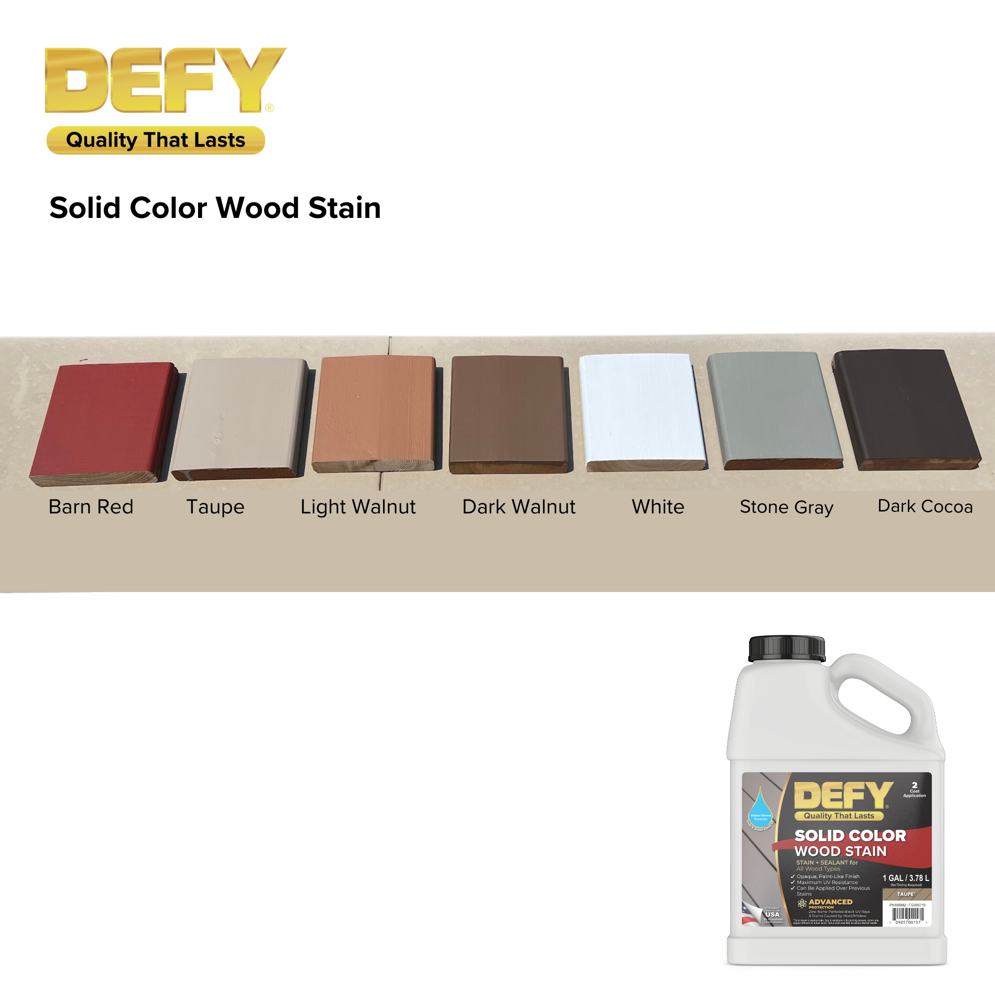 DEFY Solid Color Stain Sample Kit